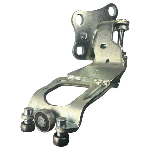 Right Sliding Door Roller Hinge Compatible With Sienna 2004 2005 2006 2007 2008 2009 2010 Passenger Side Center Door Power Roller Assembly Replacement 68380 08031 Restores Smooth Operation And Eliminates Jamming, shown in front view, made of durable steel.