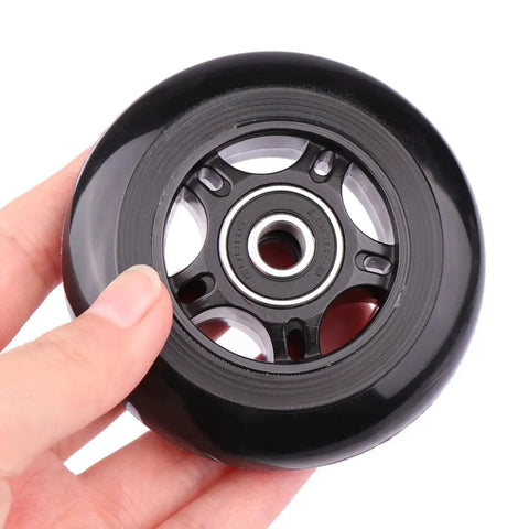 Silent PU Luggage Wheel Caster Inline Replacement For Suitcases With ABEC 7 608-2RS Bearings 6mm Axle Washer Universal Repair Kit