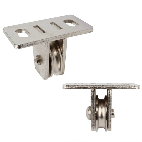 4 Pcs 1-3/8" Pulley Block, Single Bearing Silent for 3/16" Cord, Max Load 330 lb, nickel-plated steel, side view