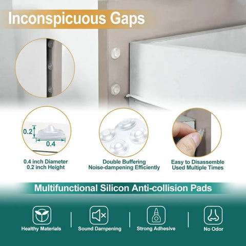 200 Pack Self Adhesive Cabinet Door Bumpers Pads Clear Soft Rubber Circular Dots For Cupboards Drawers Tables Laptop Lids Sound Dampening Anti Slip Easy Peel And Install details