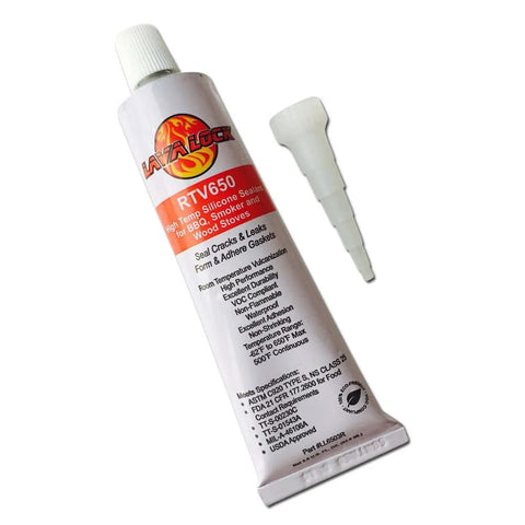 650 F Hi Temp Silicone Adhesive For BBQ Grills And Smokers Sealer Food Contact Safe 3 Oz Tube with nozzle