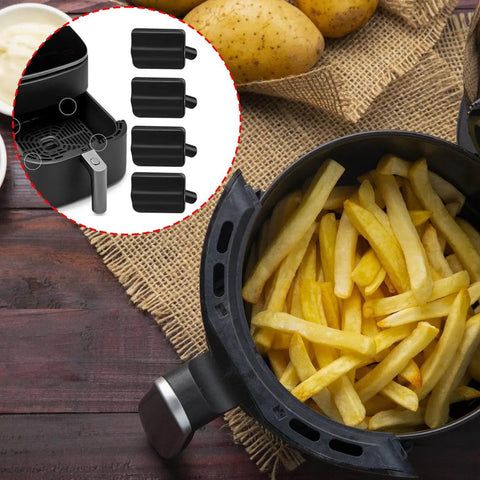 Silicone Air Fryer Feet Bumpers 4 To 8 Pack Replacement Parts For Tray And Basket Heat Resistant Food Grade Protective Tabs in use