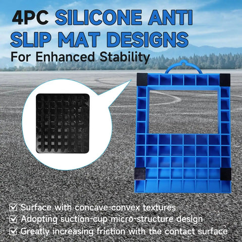 Heavy Duty Pallet Jack Chock With Handle For Eight Point Five Inch Wheel Width Non Slip Polypropylene Jack Stopper Silicone Anti Slip Mat Pallet Buster Designed To Withstand Over One Thousand Lbs For Forklifts And Pallet Jacks LEIDGG, featuring anti-slip mat design.