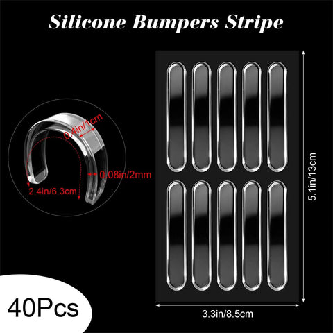 Clear Self Adhesive Cabinet Door Bumpers 40 Pack for Cabinets Drawers and Furniture Noise Dampening Soft Touch Pads
