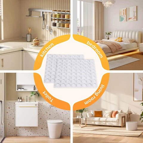 192 Piece Self Adhesive Cabinet Door Bumpers For No-Fuss Install, 1/2 Inch Silicone Cushions in home settings