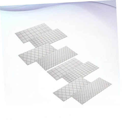 8 Piece Flexible Silicone Cake Mold Set With Grid Pattern For Fondant Impressions, 12.48 by 6.18 Inches, shown on light surface