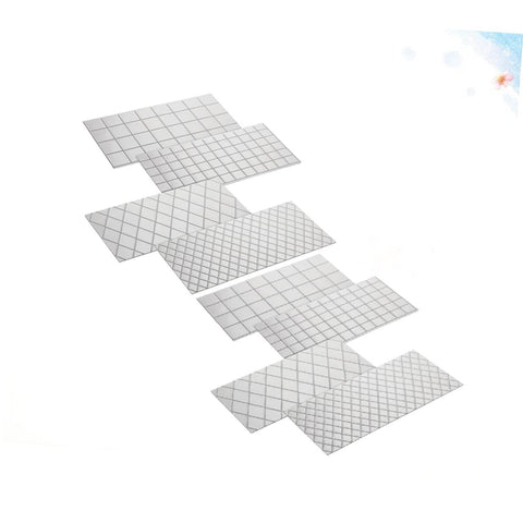 8 Piece Flexible Silicone Cake Mold Set With Grid Pattern For Fondant Impressions, 12.48 by 6.18 Inches, bakeware layout