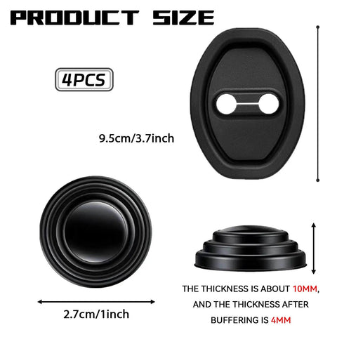 8 Pack Silicone Car Door Latch Protective Covers With Self Adhesive Door Shock Absorbers Upgraded Silencers sizes and design.