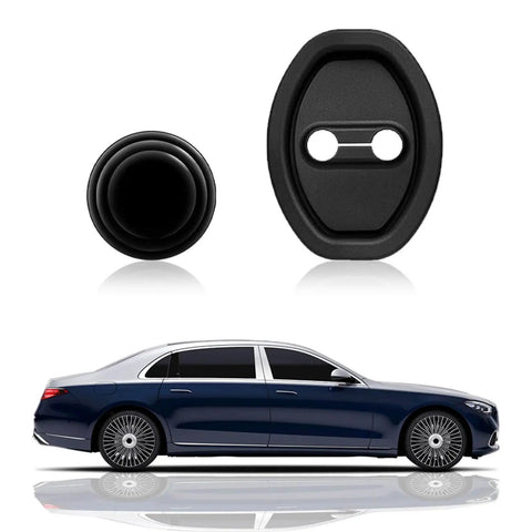 8 Pack Silicone Car Door Latch Protective Covers With Self Adhesive Door Shock Absorbers Upgraded Silencers shown with car