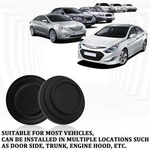 Durable silicone door shock absorbers deliver quiet, cushioned close to protect paint and panels; shown with various cars.