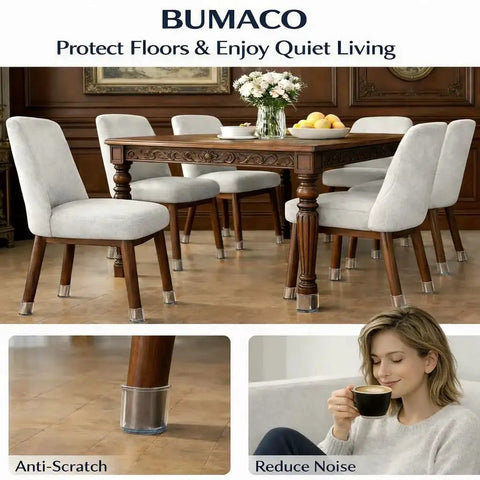 40 Pack Chair Leg Floor Protectors Silicone Pads For Hardwood Floors on dining chairs, preventing scratches and noise