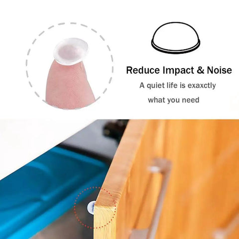 Self Adhesive Clear Rubber Door Bumpers One Quarter Inch Diameter By One Sixteenth Inch Thick Heavy Duty Non Slip Bumpers shown