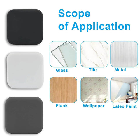 Square silicone door knob guards in black, white, gray for home office school, Six Pack Silicone Door Knob Guards Wall Shields Self Adhesive