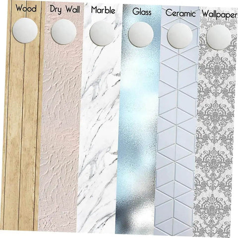 Soft silicone door mat set absorbs shocks and mutes door slams featured on wood, drywall, marble, glass, ceramic, wallpaper surfaces.