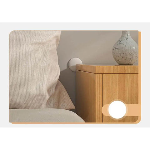 Door Knob Wall Protectors 6 Pack Silicone Door Stoppers For Noise Reduction And Wall Protection on wall near bedside table
