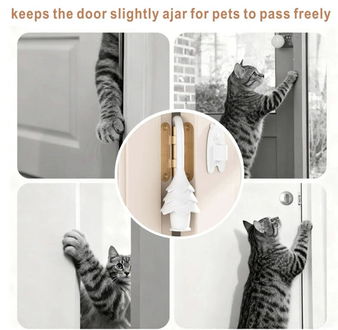 Christmas Tree Hanging Silicone Door Pinch Guard And Anti Door Slam Stopper Set for Baby Proofing Homes installed on hinge