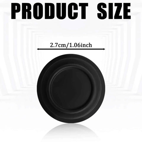 Black silicone door shock absorber pad, 2.7 cm diameter, for quiet, cushioned close to protect car paint and panels.
