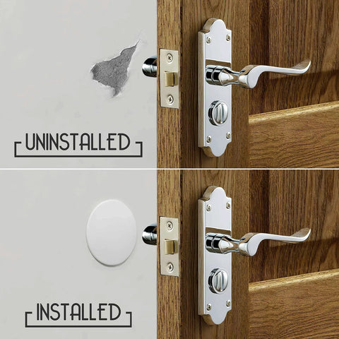 Before and after of Door Stoppers - Large 3.15" (4 PCS) - Door Stoppers for Wall with Strong Back Adhesive - Quiet and Shock Absorbent Silicone Wall Protectors