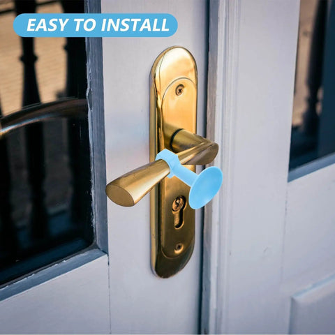 Silicone Suction Cup Door Handle Stopper No Drilling Required Door Silencer For Walls And Doors Noise Dampener installed on a gold handle