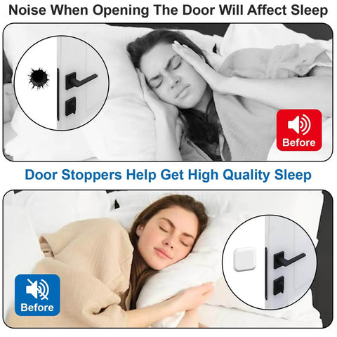 Silicone Door Stopper Wall Protector Set For Home And Office Self Adhesive Door Knob Bumper in use, preventing wall damage
