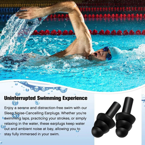 Swimmer using 200 Pairs Silicone Ear Plugs Soft Reusable Waterproof Ear Plugs For Sleeping Noise Reduction Swimming Hearing Protection