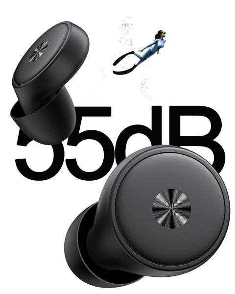 55dB Noise Cancelling Ear Plugs For Sleep And Focus, Reusable Silicone Earplugs With Seven Tips, conceptual design with diver