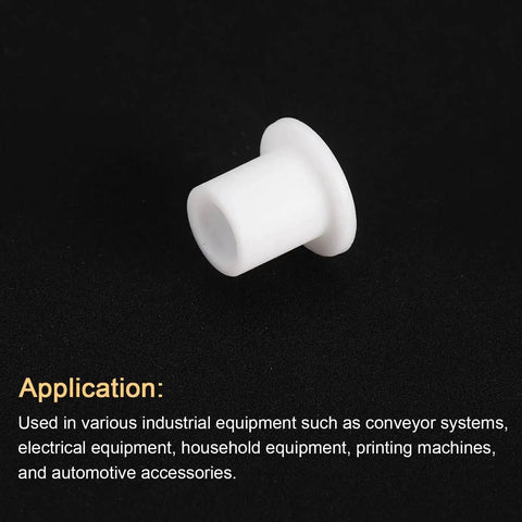12 Pieces Silicone Flanged Sleeve Bearings White ID 6mm OD 8mm Length 10mm Flange Diameter 12mm Self Lubricating Bushings