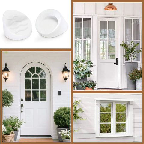 Silicone Door Frame Plugs Kit 60 Pcs Round Screw Hole Plugs In Five Sixteenth Inch By One Quarter Inch Size, white frames on doors and windows.