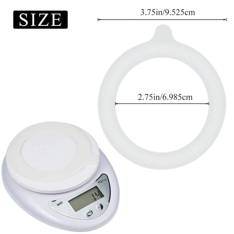 Outus 8-pack white silicone jar gaskets for regular mouth canning jars, 3.75-inch diameter