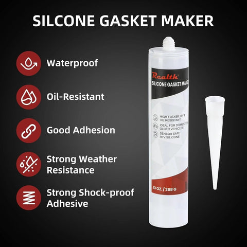 Beefy High Temp Silicone Gasket Maker Black Sealant For Automotive Motorbike And Machinery 13 Oz Tube next to nozzle