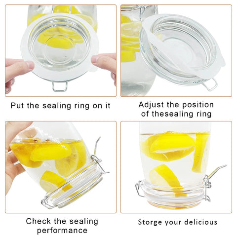 Amazon 12-piece white silicone sealing rings for glass jars; airtight gasket for Mason jars