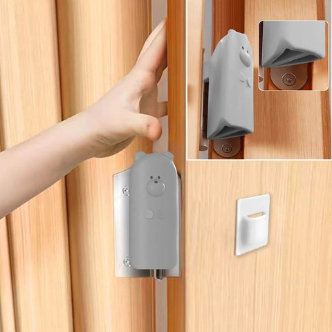 Door Pinch Guard Hanging Silicone Door Stop Wedge Grey 2 Pack Soft Slam Protector For Hinges Quiet Close And Frame Protection Hidden Installation Anti Slam Silencer For Busy Homes on wooden door