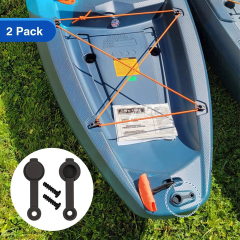 2 Pack Silicone Kayak Drain Plugs With Screws For Lifetime Fathom Amped Freestyle And Horizion Kayaks visible on kayak