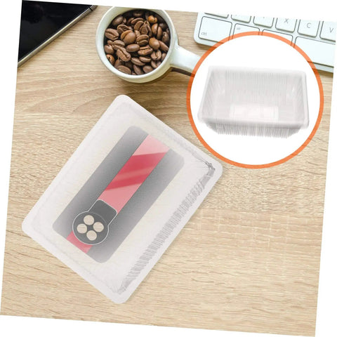 Clear 10 Piece Silicone Mold Covers For Handmade Jewelry And DIY Projects Dustproof Shield on table next to coffee beans