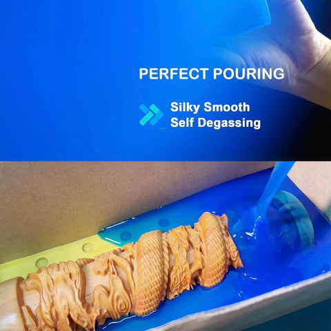 Liquid Silicone Mold Making Kit Sapphire Blue 30A poured for resin jewelry candle concrete plaster casting DIY