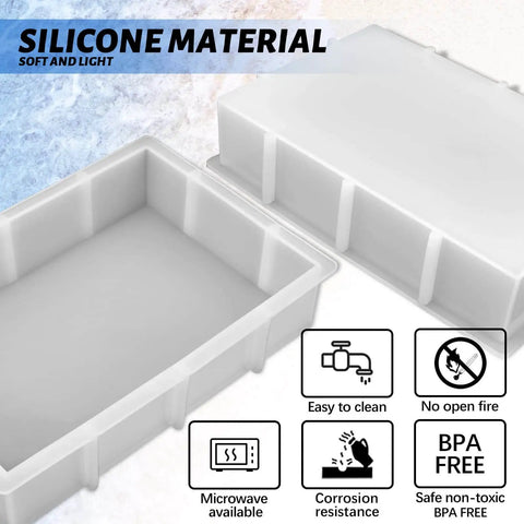 9 Inch Rectangular Silicone Molds For Epoxy Resin Deep Casting Crystal Mold For Flower Preservation DIY Artwork Home And Office