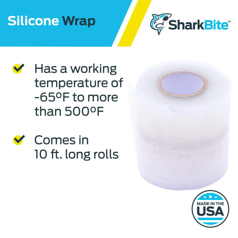 Non Adhesive Self Fusing Silicone Pipe Wrap Tape For Push To Connect Brass Plumbing Fittings Protecting Against Ground Contaminants And Ready For Buried Installations Model 25406A 10 ft roll