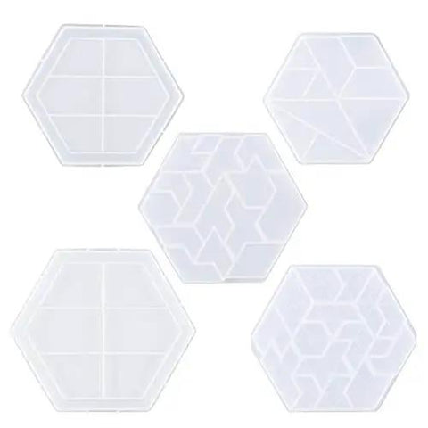 5 Piece Puzzle Resin Molds Set, Silicone Tray Molds For Epoxy Casting, Game Board Shape DIY Craft Kit For Home Decor