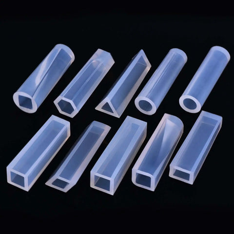 Resin Molds Silicone Pendant Mold Kit With 15 Shapes For DIY Jewelry Making And 100 Eye Screws Included various cylinder shapes