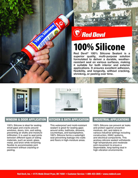 100 Percent Silicone Architectural Grade RTV Sealant For Indoor And Outdoor Use Weather Resistant Black Caulk That Sticks To Windows Doors Siding Gutters Trim And More 10.1 Oz Tube 1 Pack being applied to brick outdoors.