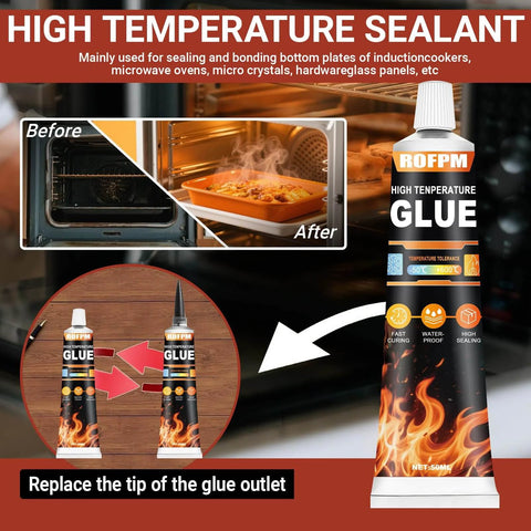 High Temperature Silicone Sealant Kit For Fast DIY Fixes And Heat Resistant Bonds Black RTV Adhesive Glue 2x50ml Tubes Waterproof