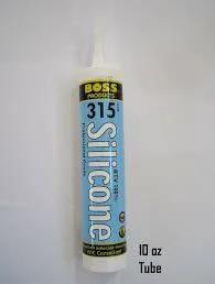 Front view of a 10 oz tube of All Weather Silicone Sealant That Sticks Like A Pro RTV 100 Percent Clear Weatherproof Adhesive, ideal for materials.