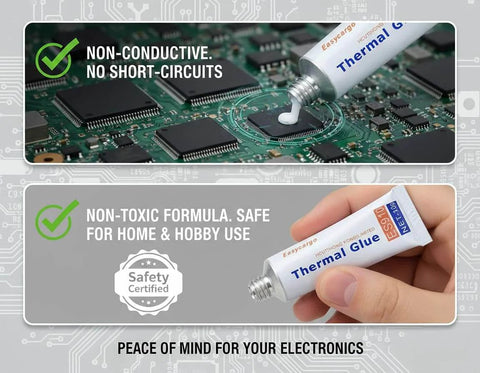 Heavy Duty Silicone Thermal Glue For GPU VRM VRAM LED Heatsinks And IC Chips Non Conductive Permanent Bonding For MOSFET Transistors 3D Printer PCB TEC1 12706 RTV 4 Pack