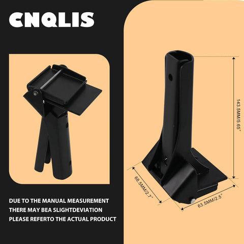 Front and side view of 2.5 Inch Silicone Extrusion Tool For RTV Tubes Industrial Tube Squeezer Maximizes 94 Percent Material Use Delivers Smooth Bead And Reduces Waste With Easy Grip Handle Black, showing dimensions.