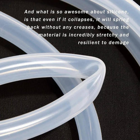 Close-up of Pure Silicone Tubing 3mm ID 5mm OD high temperature food grade flexible hose for aquaponics air and water transfer.
