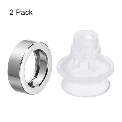 Heavy Duty Silicone Vacuum Suction Cup 2 Pack With Gasket, 4Mm ID X 18Mm OD, Clear Pneumatic Bellows Sucker Pad