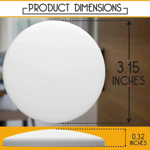 Door Stoppers - Large 3.15" (4 PCS) - Door Stoppers for Wall with Strong Back Adhesive - Quiet and Shock Absorbent Silicone Wall Protectors from Door Knobs - Protects Every Surface - White, showing dimensions