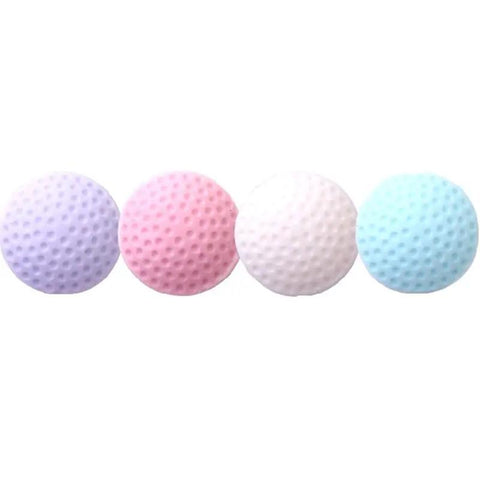 Four 5 Piece Silicone Self Adhesive Wall Protectors For Door Handles And Doorknobs Pink Cushioning Bumpers in different colors.