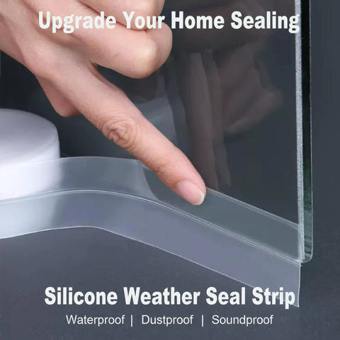 Amazon 49ft clear silicone door weather seal strips (3 rolls, 35mm) for draft insulation and sealing