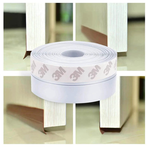 Weather Stripping, Silicone Door Seal Strip Door, Window, Transparent 16 Feet Long (Width 25mm) roll and installation examples